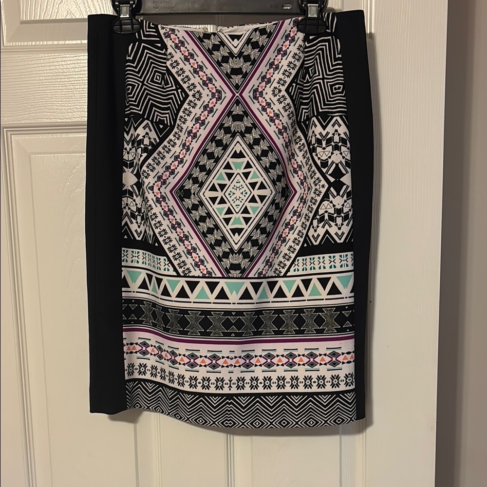 ANTONIO MELANI Black and White Mini Pencil Skirt